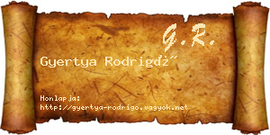 Gyertya Rodrigó névjegykártya